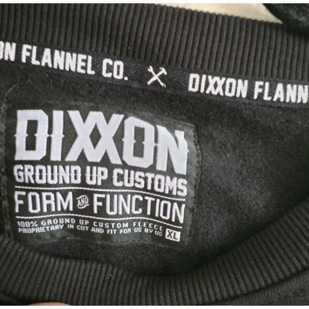 Dixxon Flannel Crewneck Sweater Fleece  Men's XL Black Long Sleeve NWT